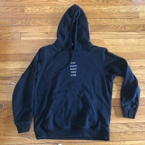 “You Don’t Want This Life” (YDWTL) Reflective Black Hoodie Women’s XL